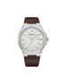 KENNETH COLE STAINLESS CASE SILICON VER WHITE DIAL BROWN GENUINE LEATHER STRAP KCWGB2218401