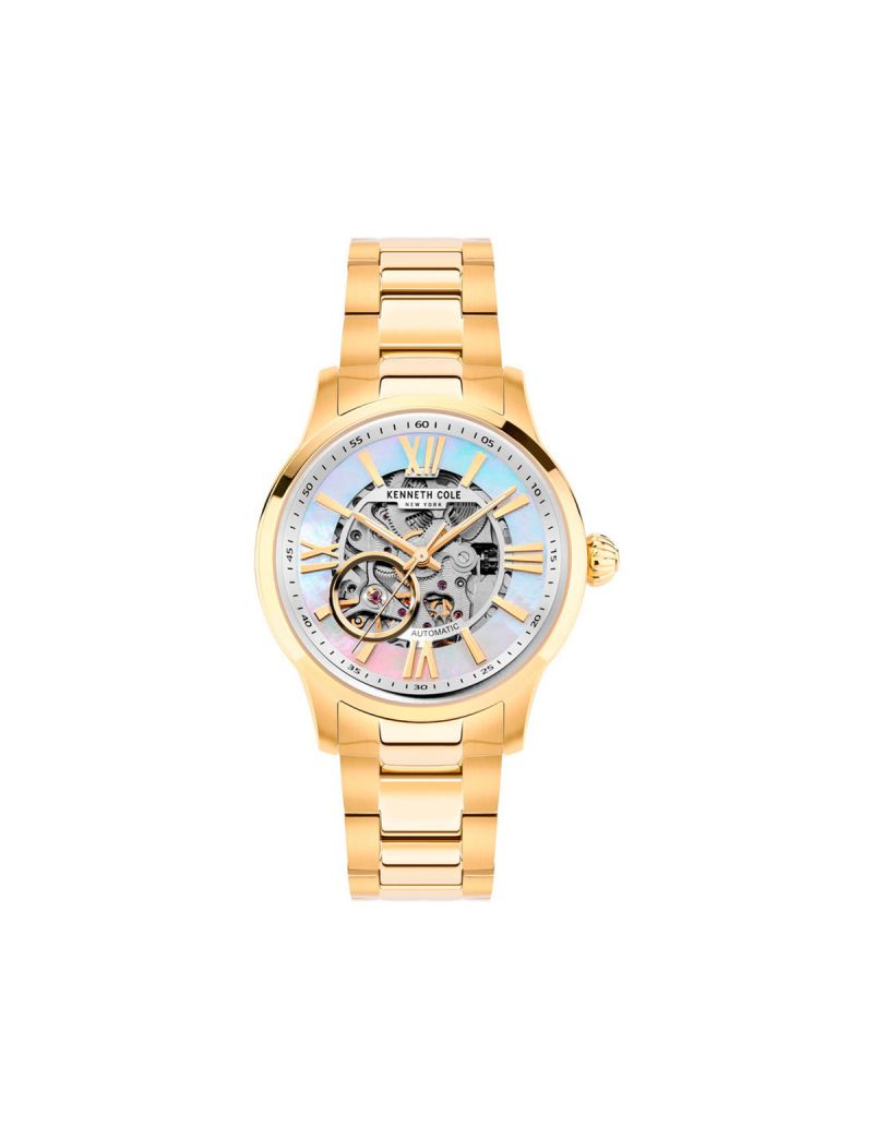 KENNETH COLE AUTOMATIC IP HAMILTION GOLD CASE MOTHER OF PEARL DIAL & BRCLT KCWLL2105503